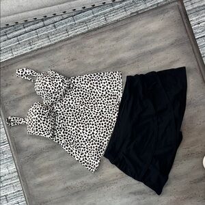 Coco Reef Leopard Print Bikini Top with Black Trim